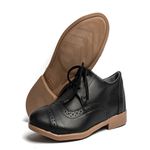 Sapato Feminino Oxford Casual Salto Baixo Preto