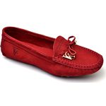 Mocassim Drive Sapatilha Feminina Via Confort Couro Vermelho