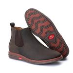 Bota Botina Chelsea de Conforto Anatômico Ortopédico Com Palmilha Gel Cafe