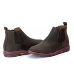 Bota Botina Chelsea de Conforto Anatômico Ortopédico Com Palmilha Gel Cafe
