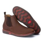 Bota Botina Chelsea de Conforto Anatômico Ortopédico Com Palmilha Gel Pinhao