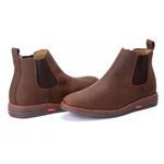 Bota Botina Chelsea de Conforto Anatômico Ortopédico Com Palmilha Gel Pinhao