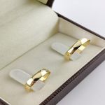Alianças de Ouro18k Noivado e Casamento Banhado a Ouro 18k 