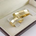 Alianças de Ouro18k Noivado e Casamento Banhado a Ouro 18k 
