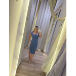 Vestido canelado corte reto