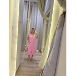 Vestido malha bolsos frontais cavado