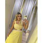 Vestido longo Corda Aplicacao