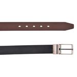 Cinto Masculino Dupla Face Preto Café em Couro DIfranca - 35203