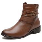 Bota Feminina Casual Conhaque Couro DIfranca - 9095