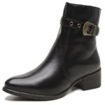 Bota Feminina Casual Preto Couro DIfranca - 9086