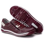 Sapatênis Masculino Comfort Bordô Couro DIfranca - 3015