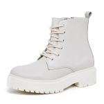 Bota Feminina Coturno Off White Couro Flay DIfranca - 383