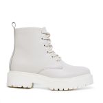 Bota Feminina Coturno Off White Couro Flay DIfranca - 383