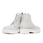 Bota Feminina Coturno Off White Couro Flay DIfranca - 383