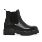 Bota Feminina Coturno Preto Couro Floater DIfranca - 381