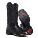 Bota Feminina Texana Preto Couro DIfranca - 6145