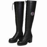 Bota Feminina Motociclista Cano Alto Preto Couro DIfranca - 9415