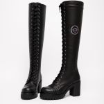 Bota Feminina Motociclista Cano Alto Preto Couro DIfranca - 9415