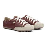 Sapatênis Tênis Mocassim Feminino Couro Flay Izabela Araújo - 100 - Vermelho Bege
