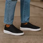 Tênis Masculino Casual Preto Couro DIfranca - 5011