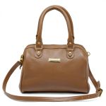 Bolsa Feminina de Mão com Alça Transversal Caramelo Couro DIfranca - 8600