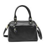 Bolsa Feminina de Mão com Alça Transversal Preto Couro DIfranca - 8600