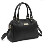 Bolsa Feminina de Mão com Alça Transversal Preto Couro DIfranca - 8600