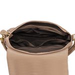 Bolsa Feminina de Mão com Alça Transversal Nude Couro DIfranca - 8601