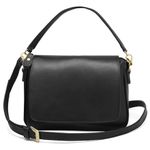 Bolsa Feminina de Mão com Alça Transversal Preto Couro DIfranca - 8601