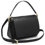 Bolsa Feminina de Mão com Alça Transversal Preto Couro DIfranca - 8601