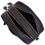 Bolsa Feminina de Mão com Alça Transversal Preto Couro DIfranca - 8602