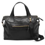 Bolsa Feminina de Mão com Alça Transversal Preto Couro DIfranca - 8603