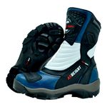 Bota Masculina Motociclista Azul Couro DIfranca - 952