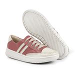 Tênis Feminino Casual Goiaba Bege em Couro DIfranca - 103