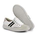 Tênis Feminino Casual Branco em Couro DIfranca - 103