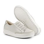 Tênis Feminino Casual Bege em Couro DIfranca - 105