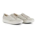 Tênis Feminino Casual Bege em Couro DIfranca - 104