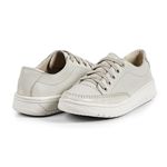 Tênis Feminino Casual Bege em Couro DIfranca - 104