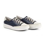 Tênis Feminino Casual Azul Marinho em Couro DIfranca - 104