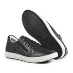 Tênis Masculino Casual Preto Couro Floater DIfranca - 1010