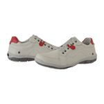 Sapatênis De Couro Super Macio Linha Conforto Azimute - 5005 - Gelo/vermelho