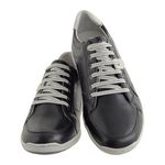 Sapatênis De Couro Super Macio Linha Conforto Azimute - 5005 - Preto/gelo