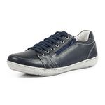 Sapatênis Tênis Couro Fecho Elástico Linha Conforto Damasco Reverso - 4000 - Azul