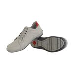 Sapatênis De Couro Super Macio Linha Conforto Azimute - 5005 - Gelo/vermelho