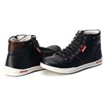 Sapatênis Tênis Cano Alto Couro Flay Linha Conforto True Ranster - 1006 - Preto