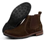 Bota Chelsea Elástico Bico Redondo Couro Legítimo Graxo Worldstock - 001 - Café