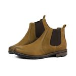 Bota Chelsea Elástico Bico Redondo Couro Legítimo Graxo Worldstock - 001 - Castor