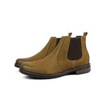 Bota Chelsea Elástico Bico Redondo Couro Legítimo Graxo Worldstock - 001 - Castor