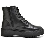 Bota Coturno Feminino Cano Médio Conforto L.a. - 21000 - Preto