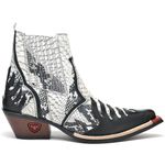 Bota Country Masculina Bico Fino Western Couro Legitimo Detalhe Cobra Fakcini - 3011 - Gelo
